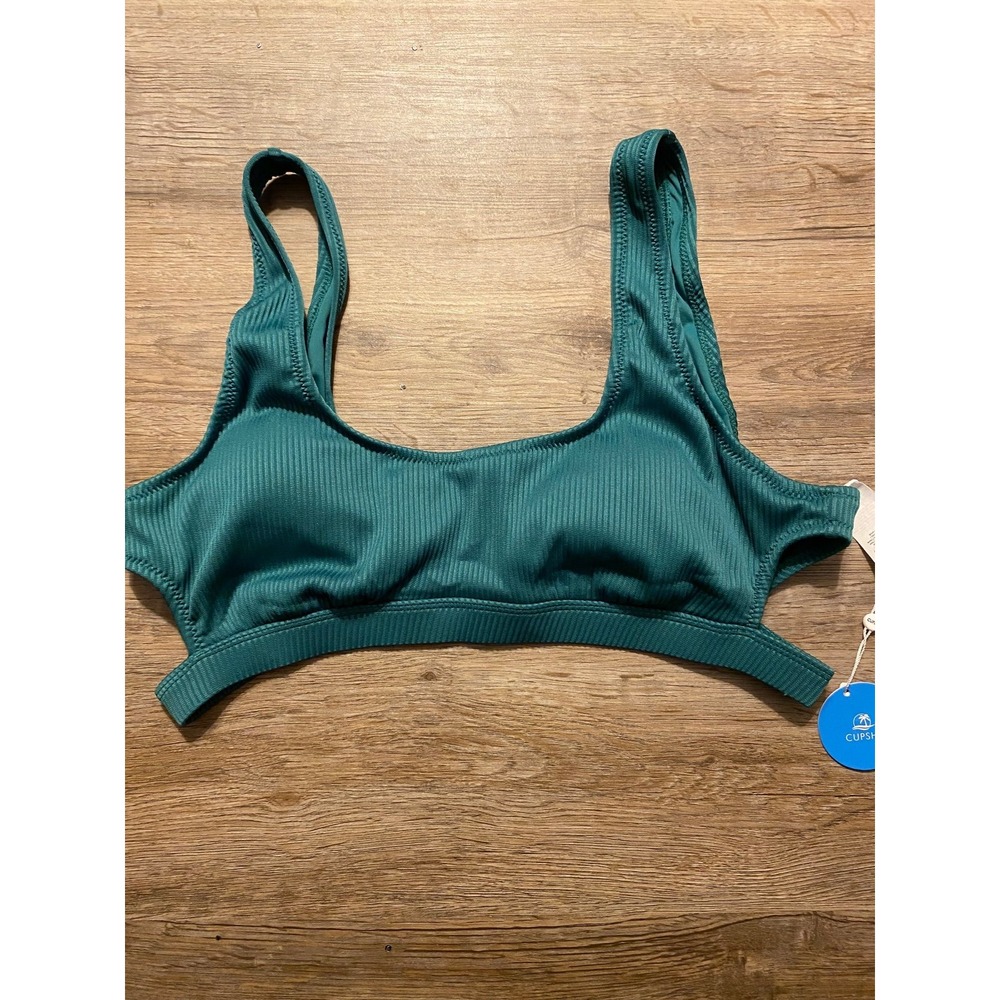 *EMERALD GREEN* Cupshe Womens Bikini Top, Large